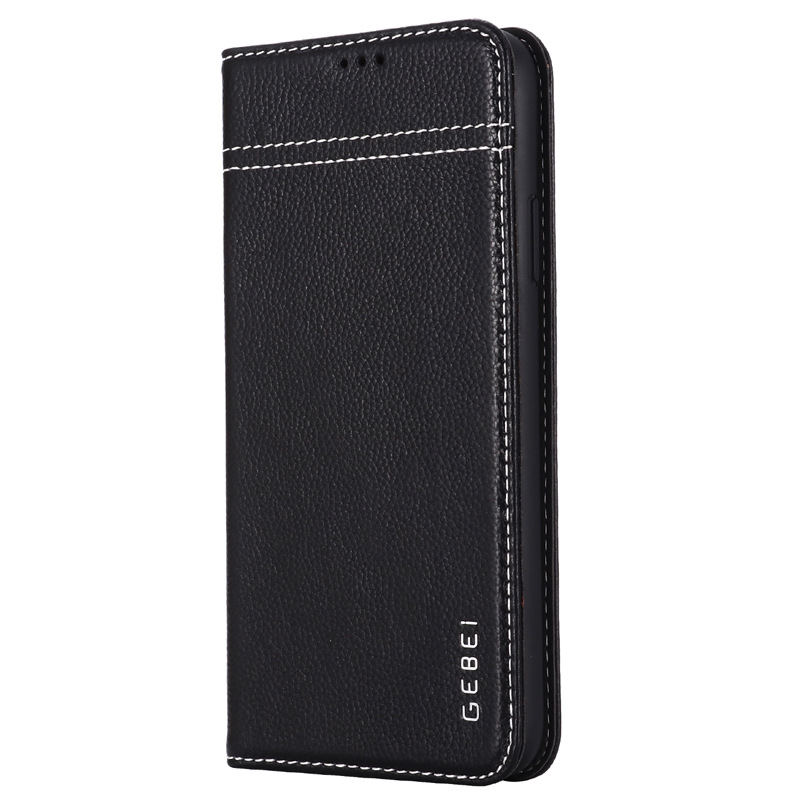 Genuine Leather Card Slot Wallet Phone Case with Flip Cover and Stand